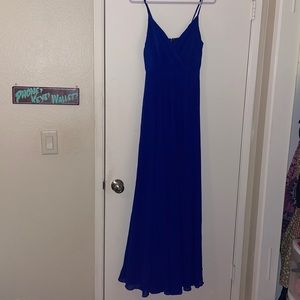 Blue Dress: spaghetti straps adjustable, lined